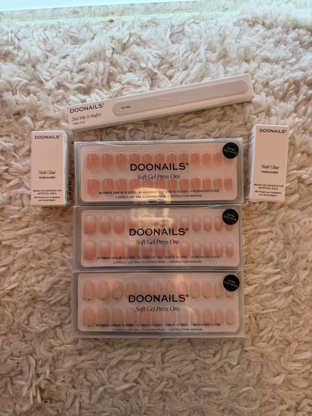Doonails - Soft Gel Press-On Nails in Nude/Pink - 3 Pack
